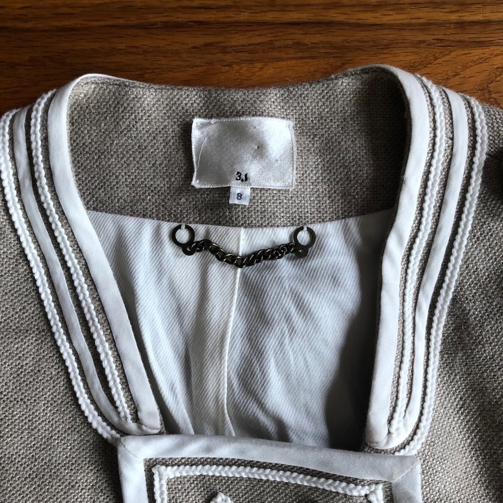 3.1 PHILLIP LIM Linen and Silk Embellished Jacket - Picture 3 of 6
